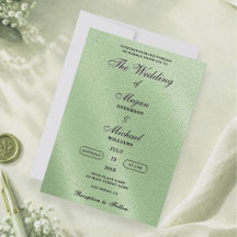 Romantic Sage Green Elegant Linen Formal Wedding