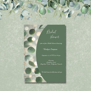 Romantic Sage Green Eucalyptus bridal shower Invitation