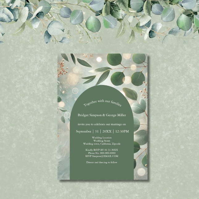Romantic Sage Green Eucalyptus Wedding Invitation (Creator Uploaded)