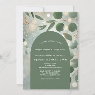 Romantic Sage Green Eucalyptus Wedding Invitation