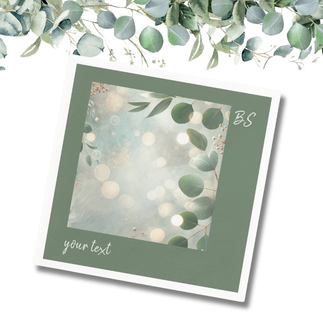 Romantic Sage Green Eucalyptus Wedding Napkin (Creator Uploaded)