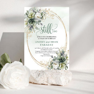 Romantic Sage Green We Still Do Wedding Vows Invit Invitation