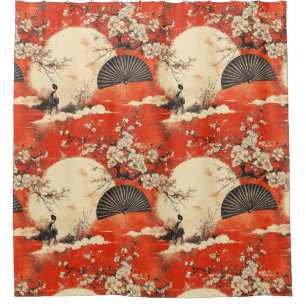 Romantic Sakura Kimono Couple Pattern (1) Shower Curtain