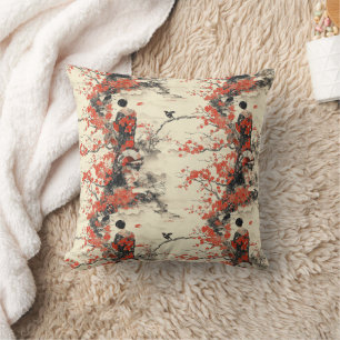 Romantic Sakura Kimono Couple Pattern (2) Cushion