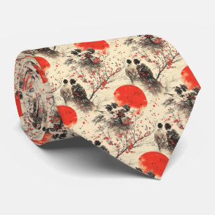 Romantic Sakura Kimono Couple Pattern (3) Tie