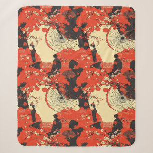 Romantic Sakura Kimono Couple Pattern (5) Sherpa Blanket