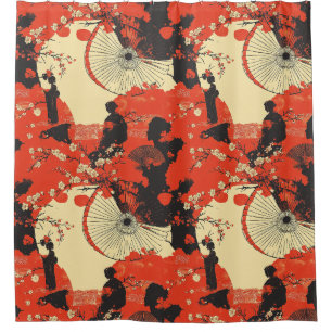 Romantic Sakura Kimono Couple Pattern (5) Shower Curtain