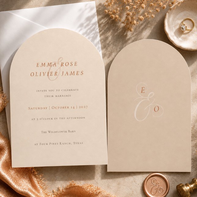 Romantic Sand Arch Wedding Invitation (Romantic Sand Arch Wedding Invitation)