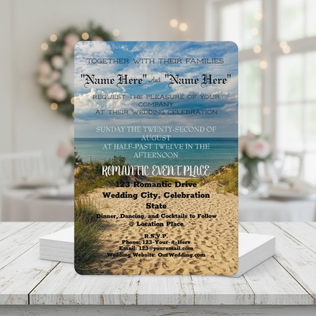  "Romantic Sands" Beach Wedding Invitation ("Romantic Sands" Beach Wedding Invitation)