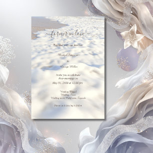 romantic sandy beige beach vibes coastal wedding invitation