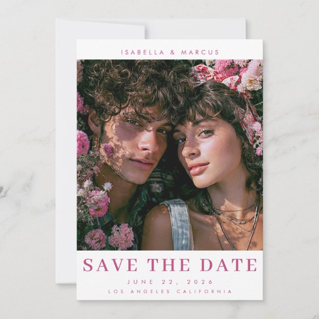 Romantic Save The Date Flat Card (Front)