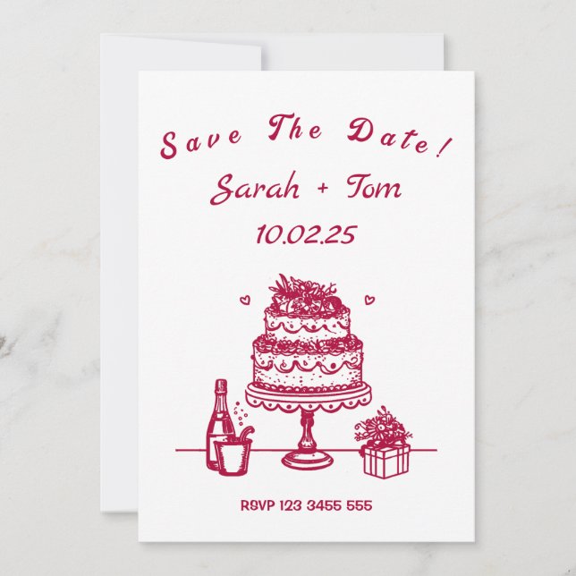 Romantic Save The Date for Weddings & Birthdays (Front)