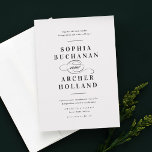 Romantic Script Black and White Typography Wedding Invitation<br><div class="desc">Modern Elegant black and white minimalist wedding design,  simple and classy. Great for modern classic wedding,  vintage wedding and formal wedding. See all the matching pieces in the collection. Click the edit button to customise this design.</div>