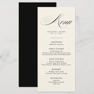Romantic Script Calligraphy Details Menu Wedding