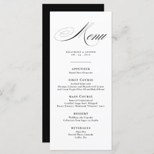 Romantic Script Calligraphy Details Menu Wedding