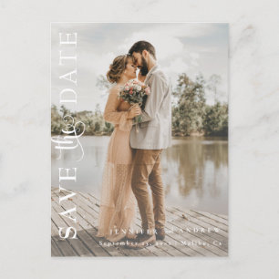 Romantic Script   Calligraphy Save the Date Postcard
