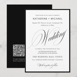 Romantic Script Calligraphy Simple & Chic Wedding Invitation