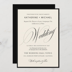 Romantic Script Calligraphy Simple & Chic Wedding Invitation