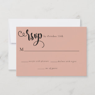 Romantic Script Calligraphy Wedding RSVP Card