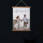 Romantic Script Custom Wedding Photo Canvas Hanging Tapestry<br><div class="desc">Romantic modern Photo Hanging Tapestry featuring "forever" in whimsical script and your wedding photo of choice. Upload your photo to this hanging canvas print as home decor for yourself or give as a gift. Change text colour in the design tool if you like!</div>