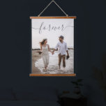 Romantic Script Custom Wedding Photo Canvas Hanging Tapestry<br><div class="desc">Romantic modern Photo Hanging Tapestry featuring "forever" in whimsical script and your wedding photo of choice. Upload your photo to this hanging canvas print as home decor for yourself or give as a gift. Change text colour in the design tool if you like!</div>
