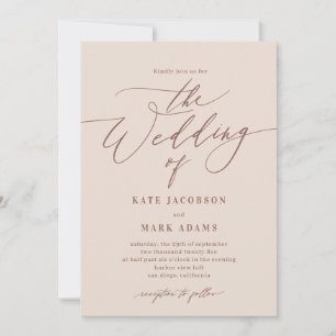 Romantic Script EDITABLE COLOR Wedding Invitation