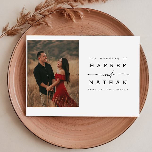 Romantic Script Photo QR Code Wedding Invitation (Creator Uploaded)