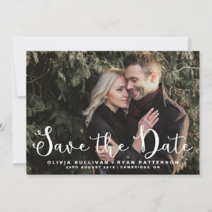 Romantic Script Photo Save the Date Announcement