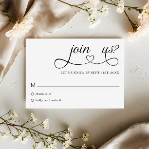 Romantic Script Typography Minimalist Wedding RSVP Card