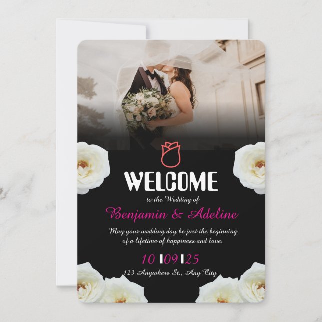 Romantic Script Wedding Invitation (Front)