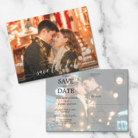 Romantic Script Wedding Photo Save the Date
