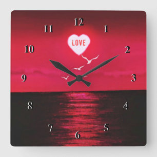 Romantic Sea Sunset Clock