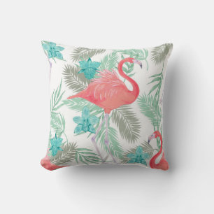 Romantic seamless pattern with flamingo bird and o cushion