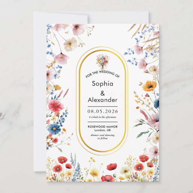 Romantic Seaside spring  Blossom wedding Invitation (Front)