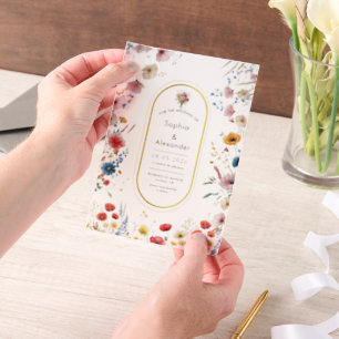 Romantic Seaside spring  Blossom wedding Vellum Invitations