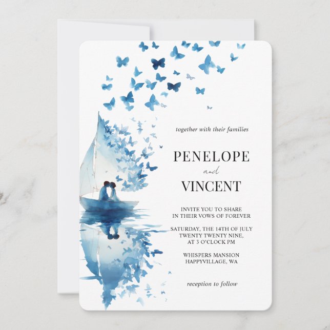 Romantic Seaside Wedding Invitation (Front)