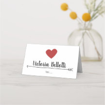 Romantic Seating Place Card - Heart and Arrow