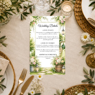 Romantic Secret Garden Elegance Wedding Enclosure Card