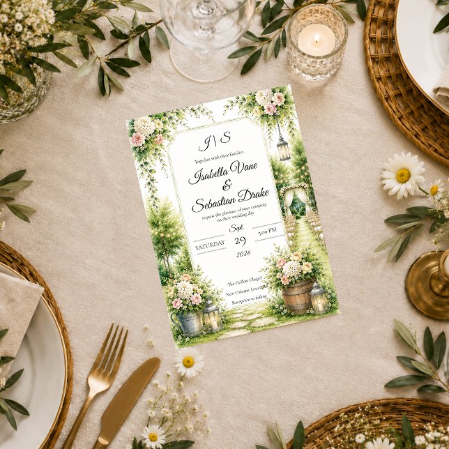 Romantic Secret Garden Elegance Wedding  Invitation (Creator Uploaded)