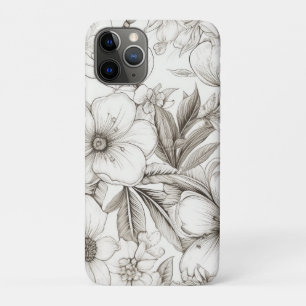 Romantic Sepia Floral Ivory Vintage Blossom Case-Mate iPhone Case
