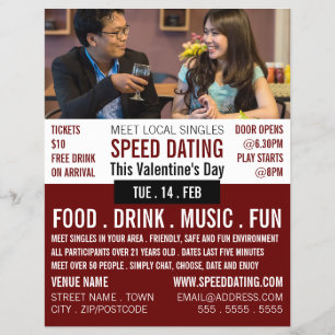 Romantic Setting, Speed Dating Event Advertising Flyer