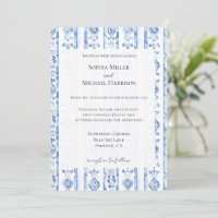 Romantic Sicily Italian Rustic Blue Stripe Wedding