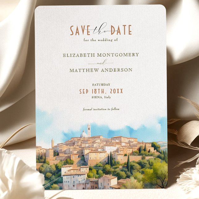 Romantic Siena, Italy Save-the-Date Invitation (Creator Uploaded)