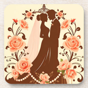 Romantic Silhouette of a Couple Coaster