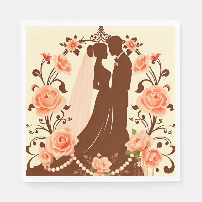 Romantic Silhouette of a Couple Napkin (Front)