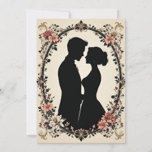 Romantic Silhouette of Couple  Invitation
