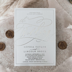 Romantic Silver Foil Calligraphy   Frame Wedding