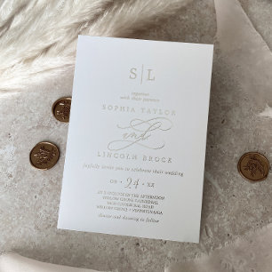 Romantic Silver Foil Calligraphy Monogram Wedding
