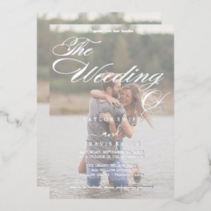 Romantic   Silver Foil Faded Photo Wedding 
