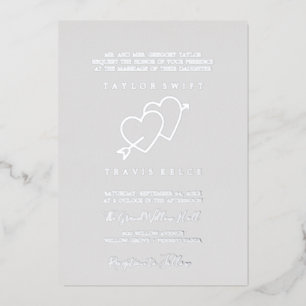 Romantic Silver Foil   Grey Flourish Formal Weddin